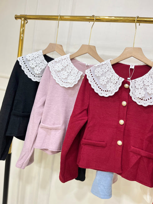 Women Peter Pan Collar Winter Cardigan